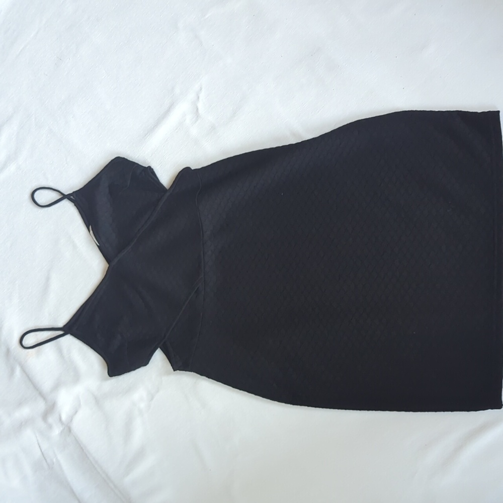H&M Spaghetti Strap Black Side Cut out design Black Dress Size M